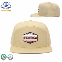Fabricante de Gorras OEM ODM, Gorras de Golf Personalizadas de Algodón BSCI con Paneles y Visera Plana con Orificios Cortados con Láser para Eventos Deportivos Unisex