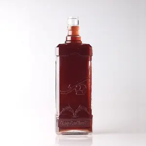 تنقش 70CL براندي 700 مللي زجاج زجاجات روح فريدة من نوعها تنقش زجاجة الخمور