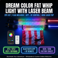 Luces LED todoterreno de 3 pies, 2 unidades, RGBW, color mágico, diodo 5050, 12 V CC, control remoto inalámbrico, para buggy, 40 W, luz láser de haz
