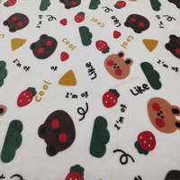 Tela de Alta Costura con Estampado Animal de 190-200 g/m², Diseño de Oso de Dibujos Animados, Impresión Digital a Doble Cara, Franela, Otra Tela para Invierno