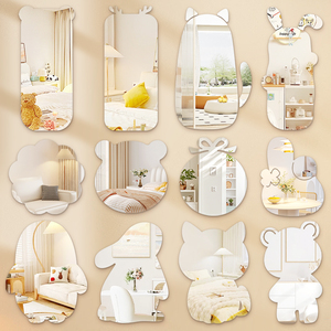 Miroirs en acrylique modernes pour chambre à coucher et salon, design mignon pour filles, <span class=keywords><strong>miroir</strong></span> <span class=keywords><strong>mural</strong></span> auto-adhésif incassable - Product Image 2