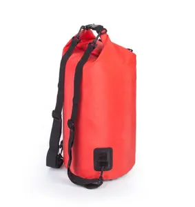 Roll Top logo personalizzato borsa a tubo impermeabile 500D PVC rafting riding outdoor gear beach dry zaino con manico