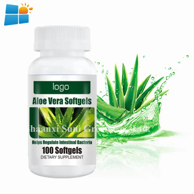 OEM/ODM/OBM Venta caliente Aloe Vera Softgel Cuidado DE LA PIEL Detox Aloe Vera Cápsulas blandas para proteger la pérdida de peso del estómago