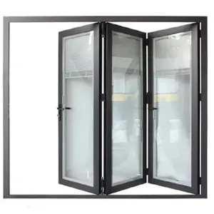 Minetal nhôm gấp cửa Bifold cửa đôi kính kính thiết kế gấp cửa