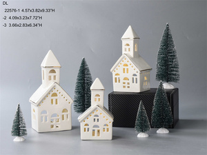 BESTCERA Led Lighted Ceramic <strong>Christmas</strong> <strong>Village</strong> <strong>Houses</strong> Small Ceramic <strong>House</strong> - Product Image 4