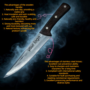 <span class=keywords><strong>Set</strong></span> di 2 <span class=keywords><strong>Coltelli</strong></span> da Macellaio in Acciaio Inossidabile 3Cr13 con Manico in Legno, Coltello Professionale per Taglio Carne e Lavorazione Pollame - Product Image 3