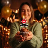 Bougies d'anniversaire rouges en forme de lèvres, sans fumée, écologiques, pour gâteaux, mariages, fêtes, décoration intérieure, Noël, Nouvel An