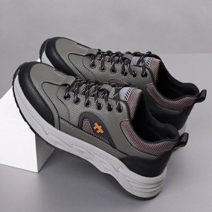 Zapatos de senderismo para hombre, color caqui, negro, con cordones, tacón bajo, acolchados, transpirables, informales, para exteriores, zapatos de trabajo, talla 27, 28, 47 - Product Image 2