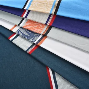 Tissu de coton Jacquard multicolore Blanc 50% Coton 50% Tencel Polo Shirt Tissu teint en fil