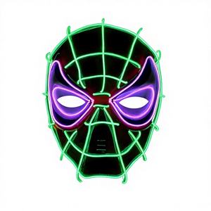 Masques de fête lumineux LED qui brillent dans le noir pour Halloween PVC Spiderman pour Avengers Masquerade - Product Image 4