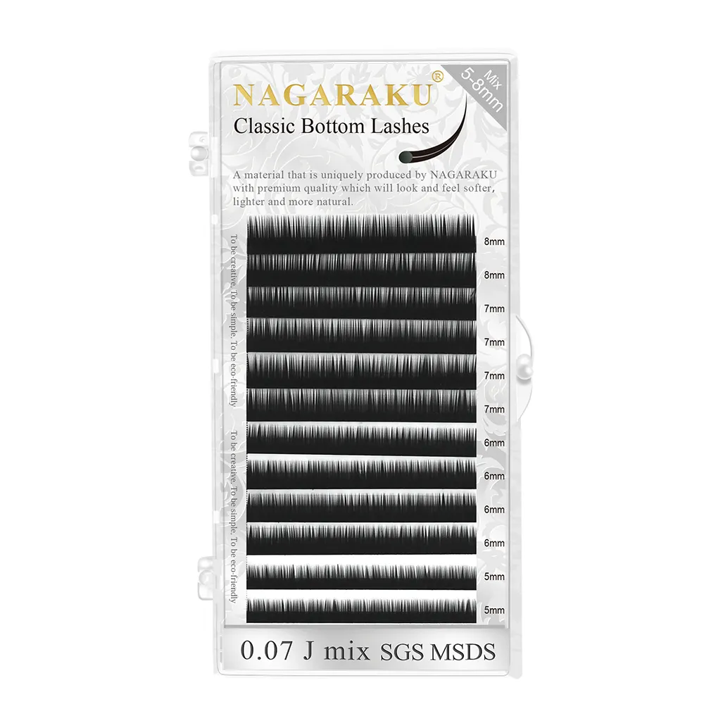 NAGARAKU Eyebrow Extension Black Color 0.10 Thickness J Curl 5mm 6mm 7mm Eyebrow Eyelash Extension Lashes,Bottom lashes