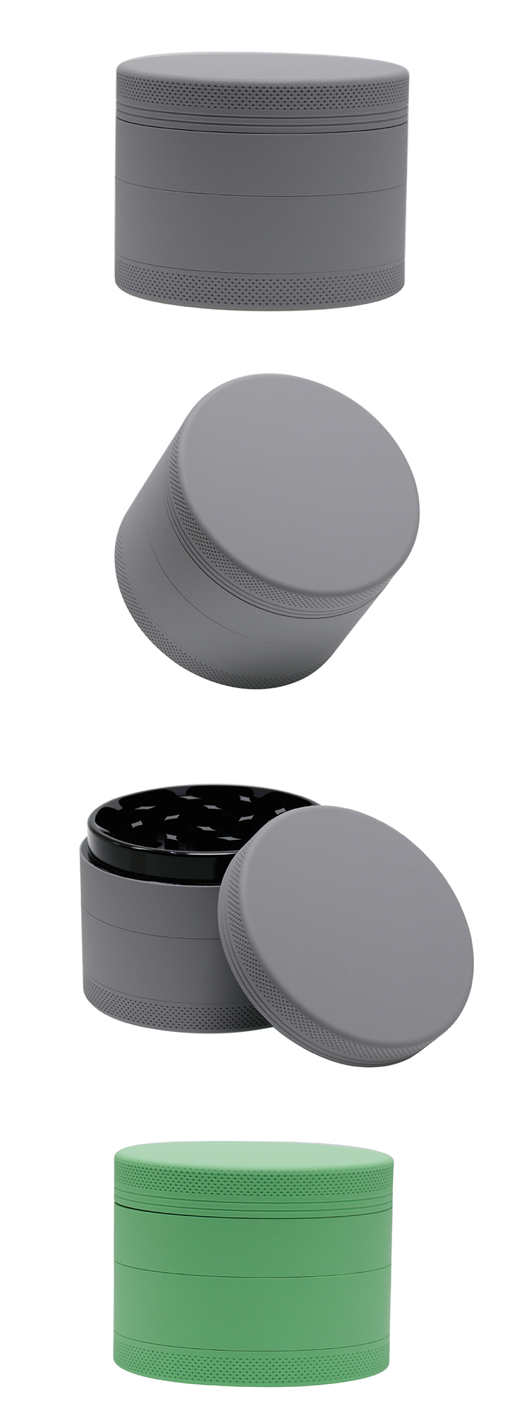 Diameter 63MM four layer rubber paint aluminum alloy smoke grinder custom logo 6119