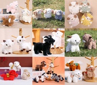 En stock, superventas: Muñecos de peluche de cordero y caballo, colgante de oveja pequeña de simulación en postura de pie, venta al por mayor