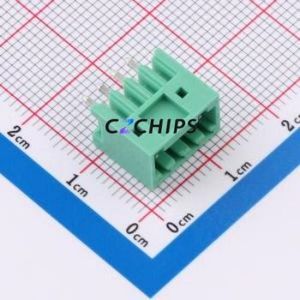MX2EDGV-2.5-04P-GN01-Cu-A Plug-in Terminal Block Through hole,P=2.5mm Connector Board-to-Board / Socket Closed 1x4P 2.5mm Green - Product Image 1