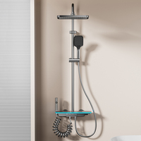 Ensemble de douche thermostatique à affichage numérique 4 fonctions avec pommeau de pluie et douchette à main, finition bronze, vente en gros usine OEM ODM