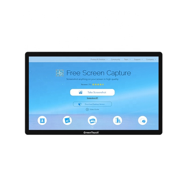 32-inch Interactive Touch Monitor Flat Panel IPS 2K FHD/4K UHD Industrial Open Frame LCD Computer Vandalproof Floor Stand VESA