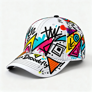 Gorra de Béisbol Personalizada Estilo Dad <span class=keywords><strong>Hat</strong></span> de 6 Paneles con Estampado Digital Completo de Graffiti, Ropa Urbana para Deportes al Aire Libre y Protección Solar - Product Image 4