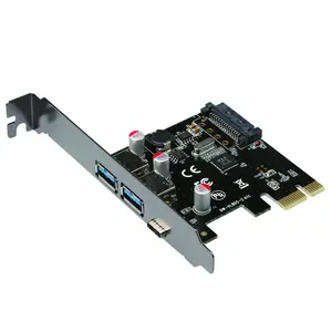 PCIE PCI Express to USB 3.1 Type-C 2 Port USB 3.0 Type-A Riser Expansion Card