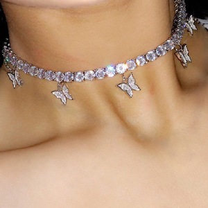 Trendz N62003 Vente Chaude Produits Bling Glacé Cubain Lien Chaîne Colliers de Cou de Charme <span class=keywords><strong>Papillon</strong></span> Tennis Collier pour Les Femmes - Product Image 4