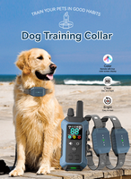 Collier de dressage pour chien sans choc avec affichage couleur 3000ft Range 1-2 Chiens Niveaux de tonalité