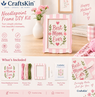 Kit de broderie au point de croix 13/18 Mahjong Lucky Bird Frame, cadre auto-finissant, fil à broder DIY, ornement de bureau pour la décoration intérieure