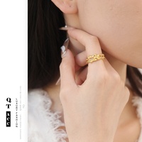Elektroplattierter Schmuck mit Einzigartigem Design Hochwertiges Gefühl Vielseitig für den Alltag Luxuriöser Offener Ring für Damen