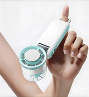 Kipas Genggam USB Isi Ulang dengan Baterai 4000mAh Desain Lipat Kipas Mini Pribadi Portabel Kontrol Tombol