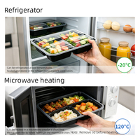Boîtes jetables en plastique pour salades de fruits frais, plateaux de fête, récipients à rebord pour sauces, sandwichs et aliments