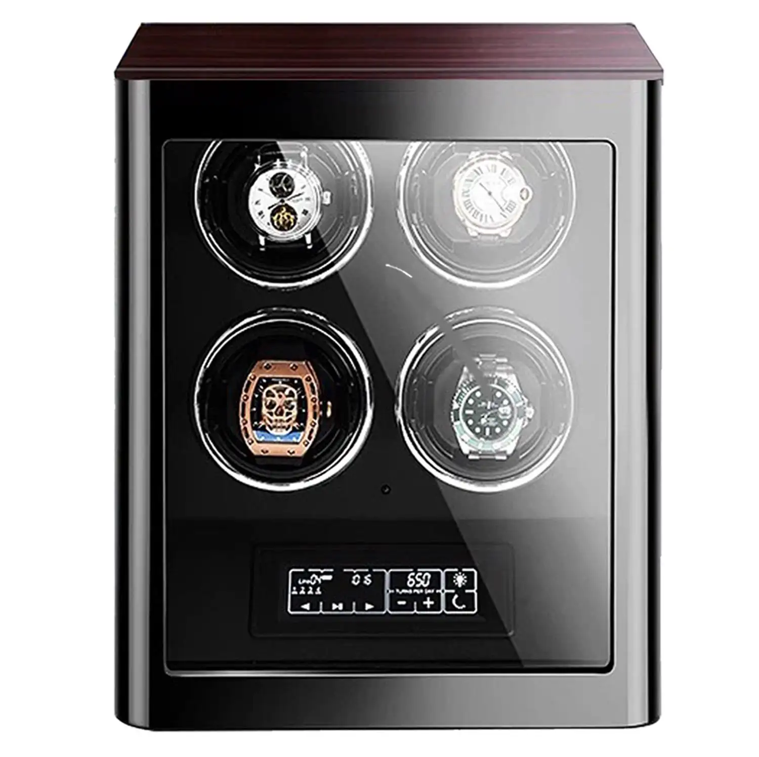 Luxury Anti-Magnetic Watch Winder with Quiet Japanese Motor, Fingerprint Unlock for Men Women Watches GC03-Q85EB-L-ARF