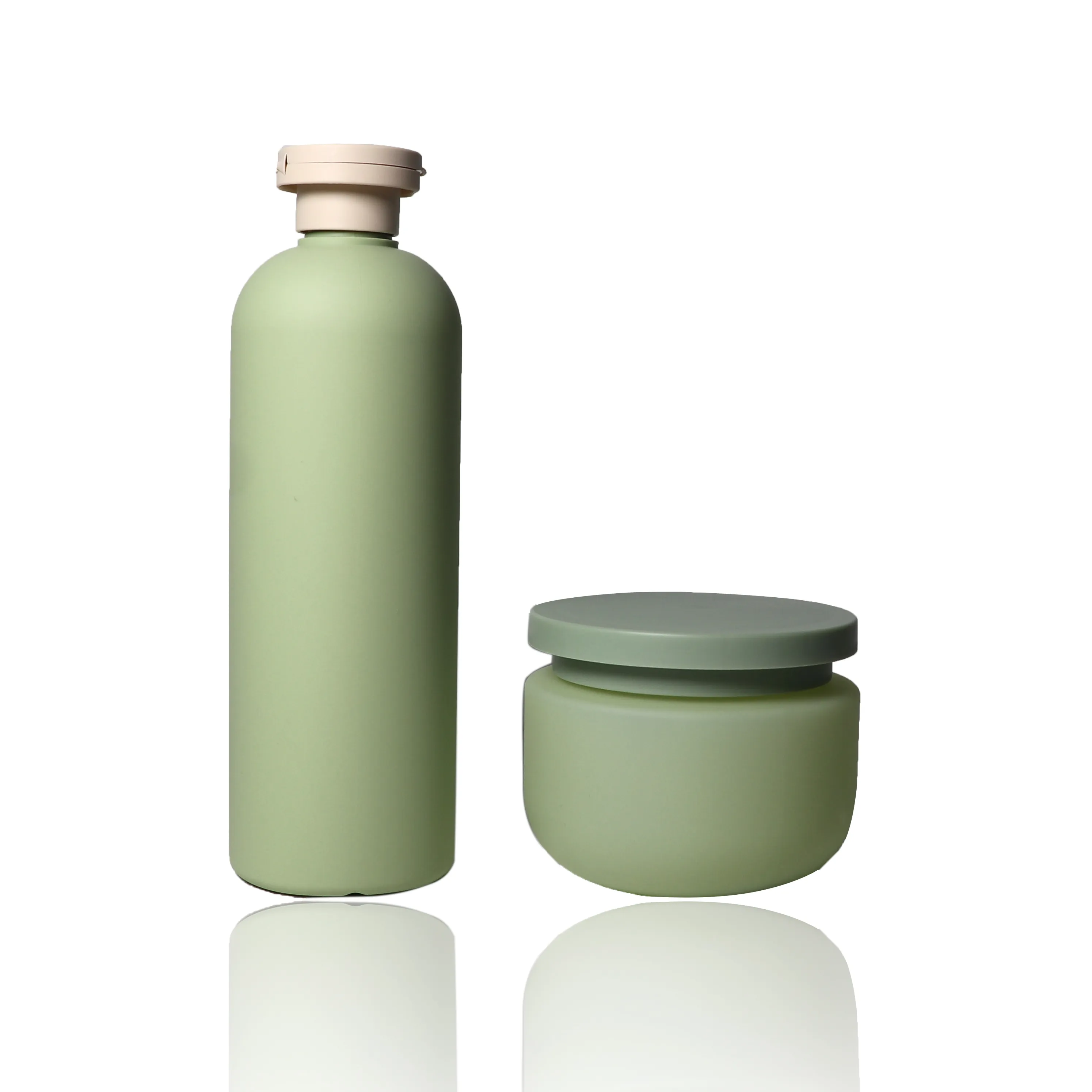 Grüne Lotionsflasche leere Pumpflasche 200 ml 300 ml 500 ml HDPE recycelbare Shampooflasche