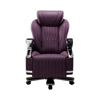 Fauteuil de massage électrique grand format en cuir véritable 4D, pivotant, ergonomique, zéro gravité, personnalisable pour bureau - Vente en gros