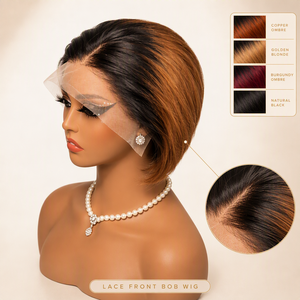 Perruque Lace Front 13x4 Courte Bob, Perruque Complète en Cheveux Humains, Nouée à la Main, Dentelle Transparente, Multicolore, Teintable, pour Femmes, Vente en Gros - Product Image 1
