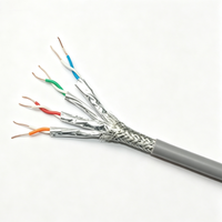 Kabel CAT7A Tembaga Murni Berpelindung Penuh, Pasangan Terpilin, Kecepatan Tinggi, Latensi Rendah, PVC, untuk Pusat Data, Pengkabelan Dalam Ruangan, Komunikasi Ethernet LAN