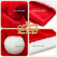 Chapeau de Père Noël en tissu peluche doux pour adultes et enfants, multicolore, costume de fête de Noël, décoration de maison, célébration familiale de Noël