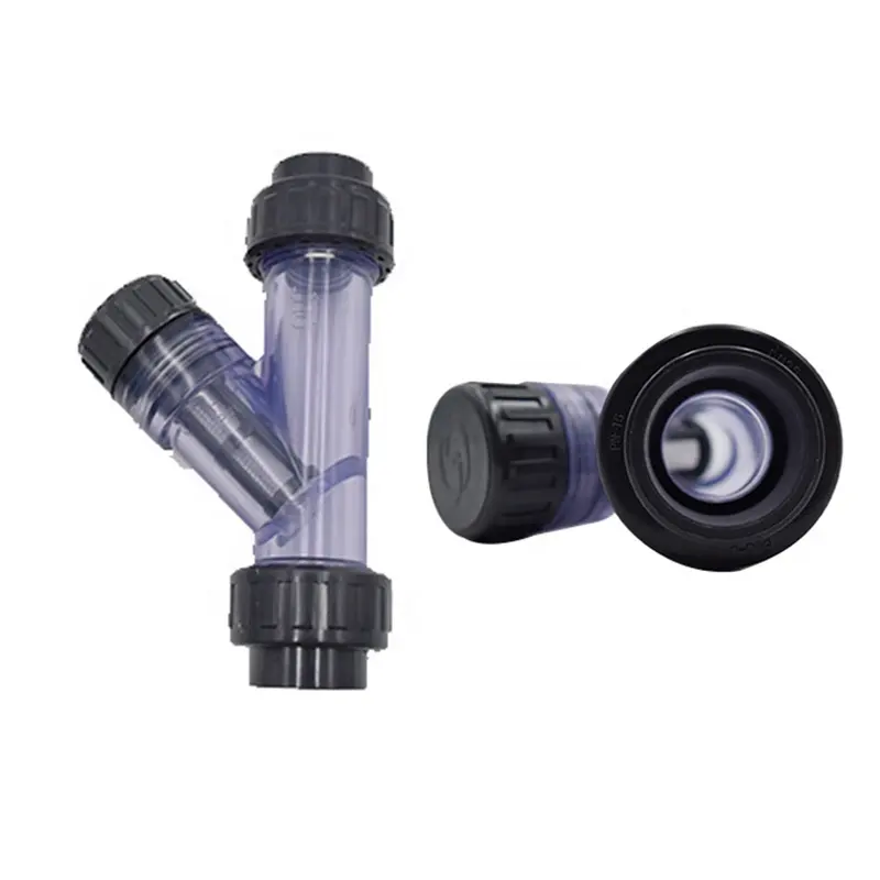 industrial clear transparent y type pvc filter upvc y-type strainer for water filtration