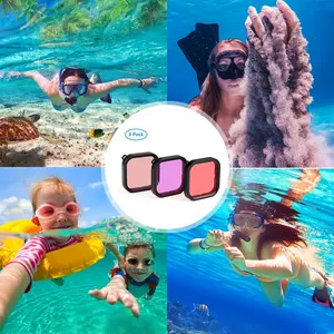 Vente chaude étui de protection étanche accessoires de caméra d'action <span class=keywords><strong>filtre</strong></span> d'objectif rouge rose violet pour <span class=keywords><strong>Gopro</strong></span> <span class=keywords><strong>Hero</strong></span> <span class=keywords><strong>8</strong></span> - Product Image 6