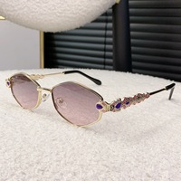 Lunettes de soleil QUEJOEY Polygon en métal UV400, tendance, style européen et américain, même modèle pour homme et femme, lunettes de soleil élégantes