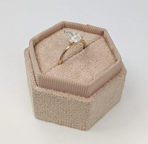 GRA 3CT armut kesim moissanit nişan yüzüğü 14K sarı altın alyans kadınlar için gözyaşı damlası tektaş söz elmas yüzük - Product Image 2