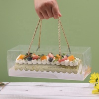 Boîte d'Emballage de Gâteau en Plastique Transparent à Poignée Torsadée en PVC de Qualité Alimentaire pour Cadeaux, Fabrication Chinoise