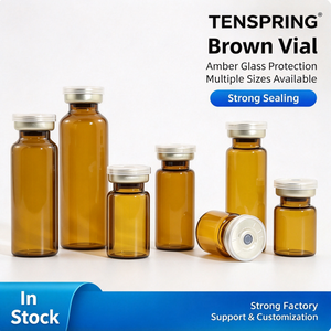 Frasco de vidrio ámbar compacto de 7ml 8ml con tapón de butilo, vial de muestra vacío para llenado de aceite, para embalaje de lotes pequeños - Product Image 4