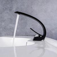 Robinet de salle de bain certifié UPC de conception fantaisie finition noire robinet de lavage en laiton robinet mitigeur de bassin d'eau chaude et froide