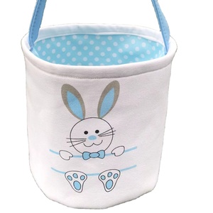 Bunny Rabbit Printing Easter Canvas Basket