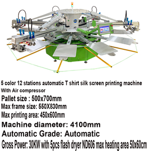 Full Set of Automatic 5 Color 12 Stations T <strong>Shirts</strong> Printing Machine with All <strong>Things</strong> Supplier - Product Image 3