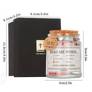 جرة آيات الكتاب المقدس المسيحية الملونة اليدوية أطيب التمنيات ملاحظة قراءة عيد الميلاد للاستخدام في الشموع مع ختم الفلين للماء - Product Image 5