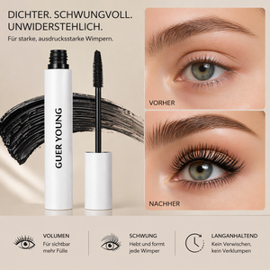 Mascara Volumisant 4D en Fibres de Soie Sans Huile, Allongeant les Cils, Maquillage Naturel, Bio, Vegan, Waterproof - Product Image 1
