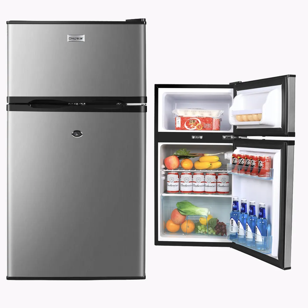 トップフリーザー両開きミニボリューム冷蔵庫78L家庭用調節可能なフィート冷蔵庫