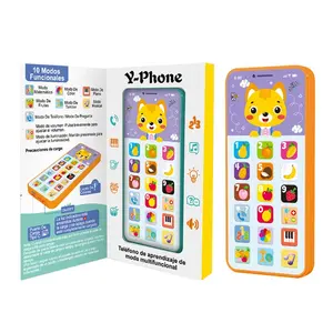 Multi-function smart phone toy toddler Spanish learning mobile early educational rechargeable electronic learning cell phone toy