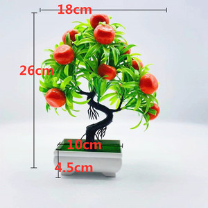 Qi Xing - Plantas Artificiales de Bonsái en Maceta, 25 cm, Plástico, Decoración del Hogar, Decoración de Escritorio - Product Image 2