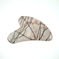 Bricolage Prix favorable Picasso Jaspe en forme de coeur Gua Sha Massage personnalisé Masseur des mains