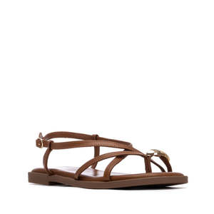 Xti Women's Leather <b>Flat</b> Sandal 37 Low Heel 1 Cm Strappy Design - Product Image 2